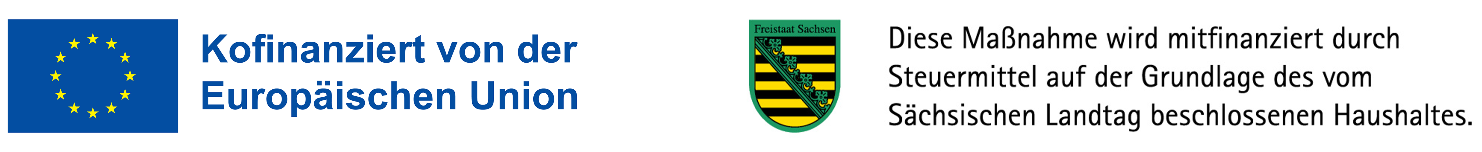 Logo Kofinanziert von der EU Logo Freistaat Sachsen 4860x500px